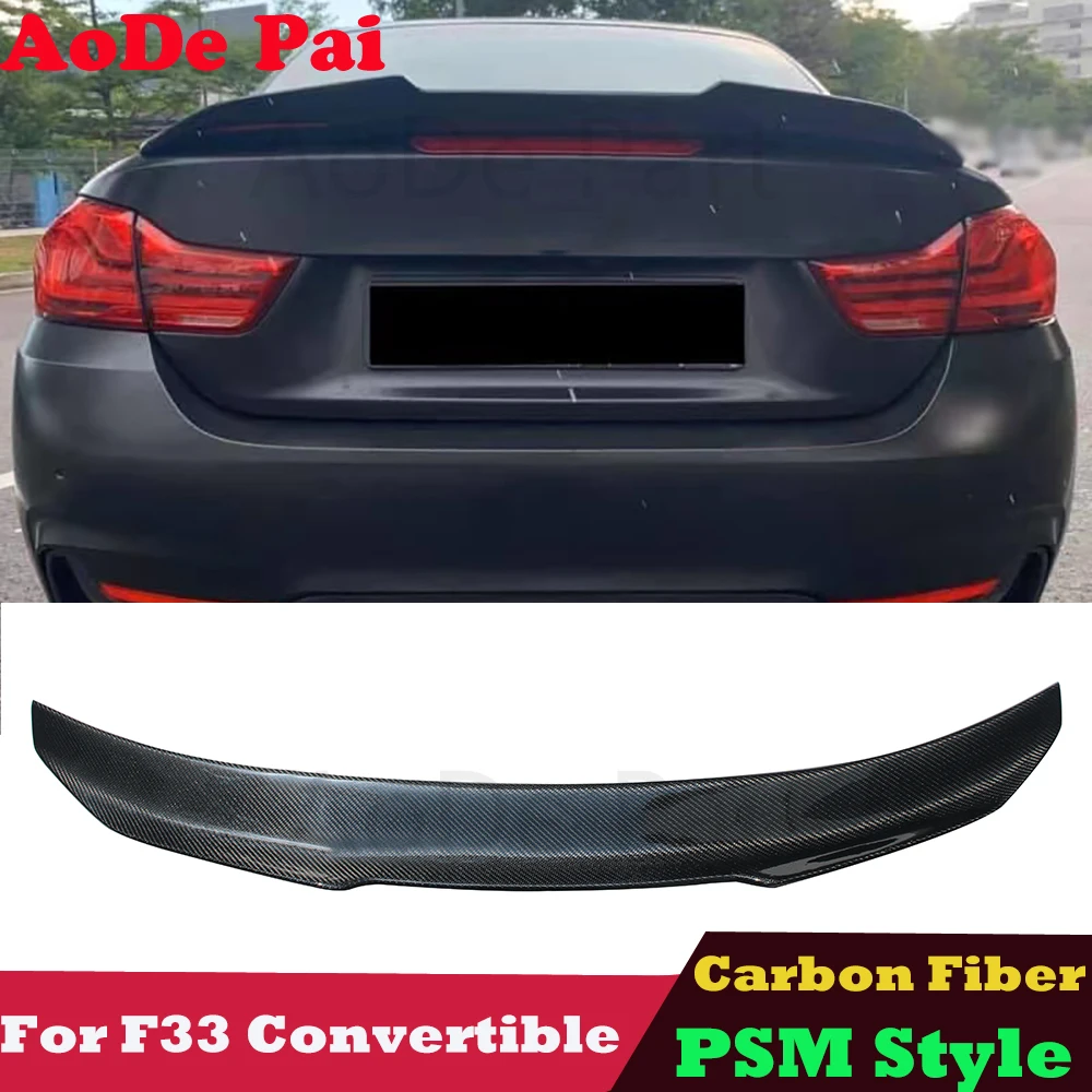 

F33 PSM Spoiler Real Carbon Fiber Trunk Wings Boot Lip For BMW 4 Series F33 F83 Convertible 2014-2019 428i 435i