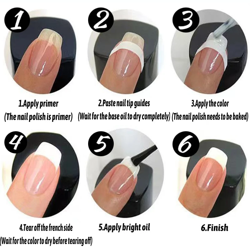 French Nails Template Stickers Nail Edge Strip Wave Design French-style Manicure Auxiliary Nail Tip Guides For Line Nail Tools