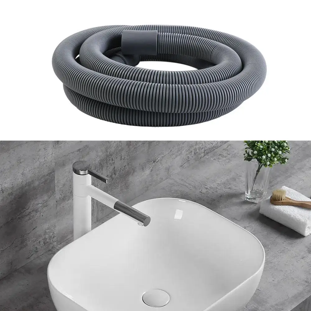

Plastic Wash Machine Drain Hose Convenient Universal Waste Drain Hose Durable Grey Dryer Drain Hose Dishwasher