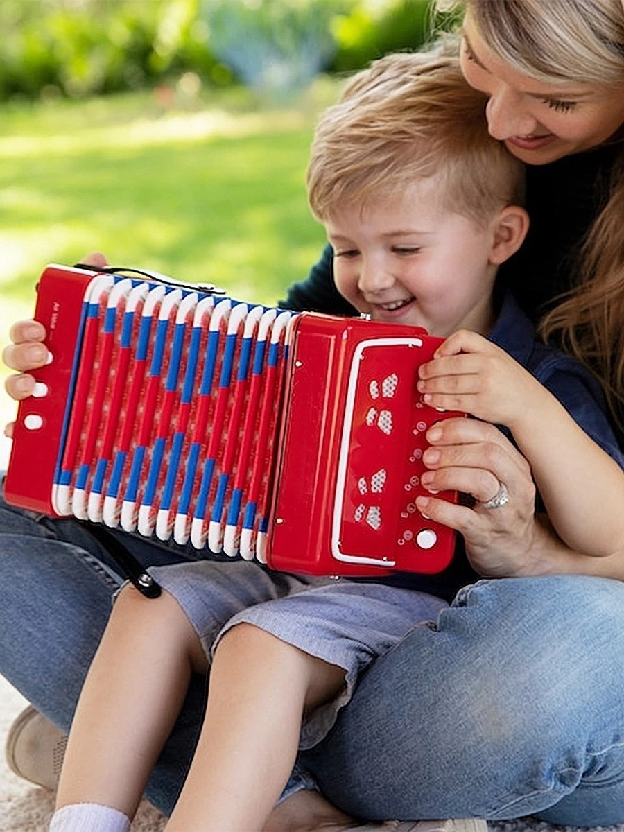 

Children Accordion Mini Toy Beginner Instrument Early Education Music Enlightenment Baby Gift 7 Key 2 Bass