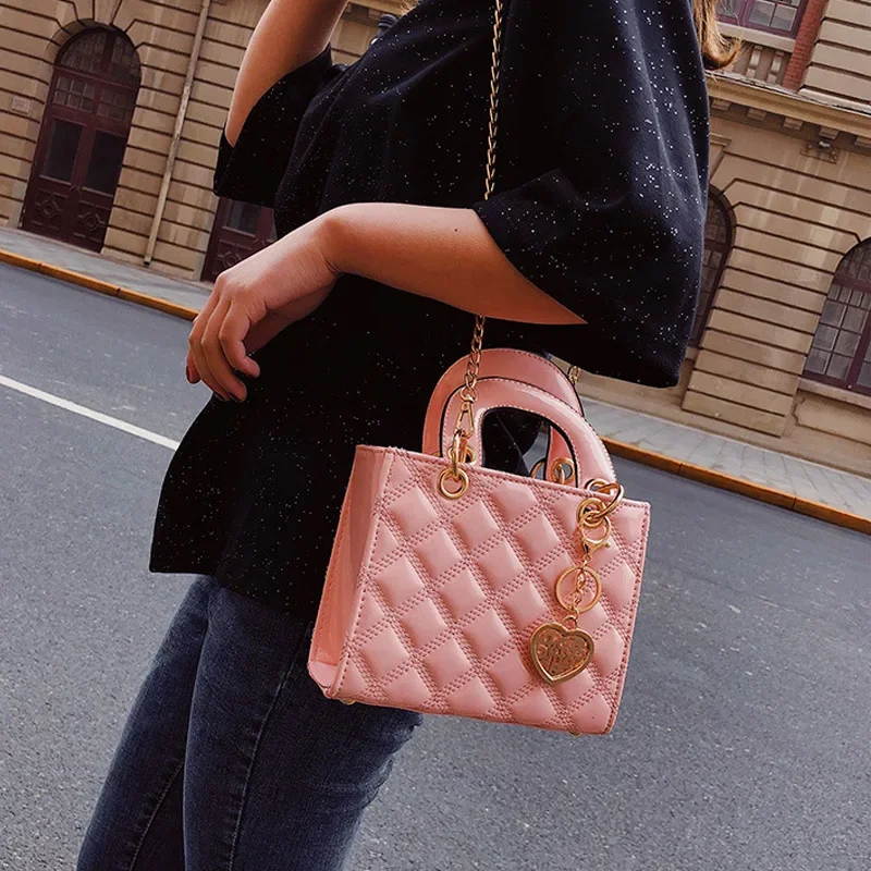 JBTP New Designer Women Top-Handle Bags Shoulder Bag Luxury Handbag Clutch Diamond Stripe Chain Crossbody Bag Travel Hand Purse