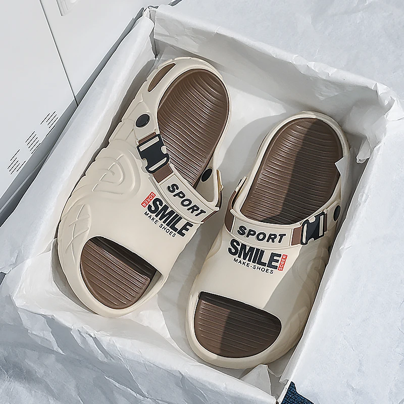 

Мужские спортивные тапочки на открытом воздухе, летние противоскользящие дезодоранты, удобные, как прогулка по кокосам, сандалии двойного назначения