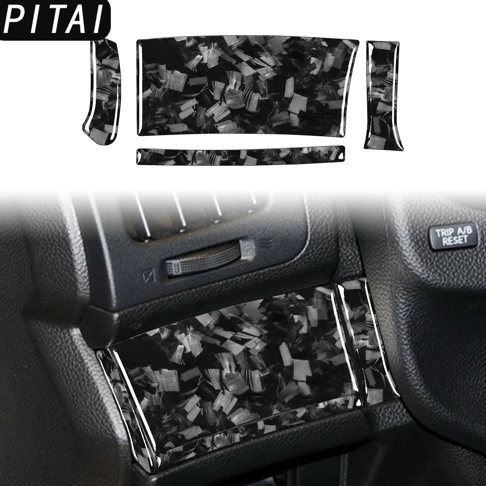 For Infiniti G37 2010-2013 G25 11 12 Q60 14-15 Forged Carbon Fiber Steer Wheel Button Left Cover Trim Sticker Car Accessories