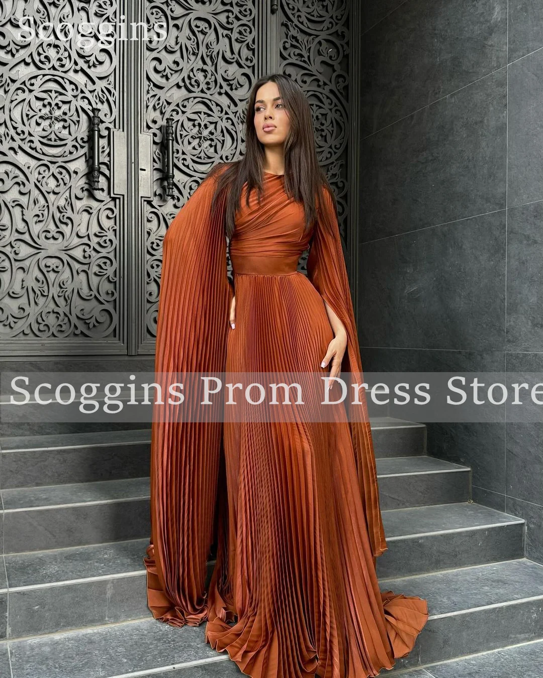 Scoggins A-Line Scoop Neckline Ruffle Floor-Length Dresses For Special Events Evening Dresses Prom Dresses Dress Dubai Luxury