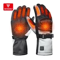 Motowolf Motorcycle Winter Heated Gloves Warm Leather Waterproof Touch Screen Motorbike Anti Drop Windproof Rider Offroad Glove