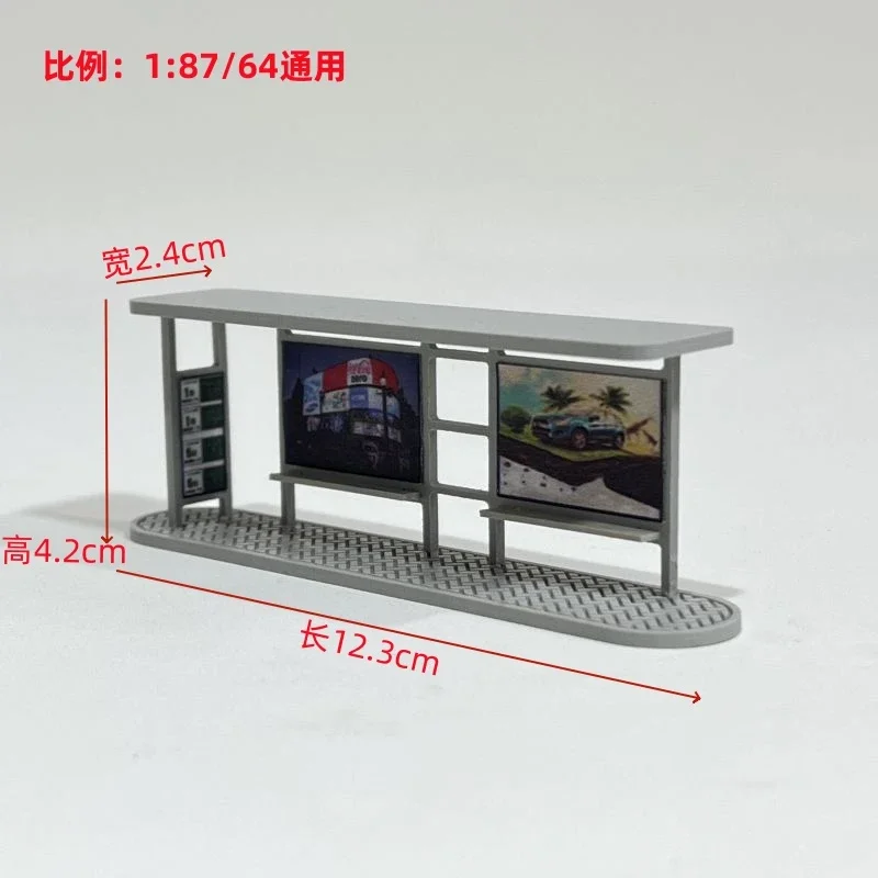 Miniature Bus Station Model 1:87 1:100 1:150 Plastic Assembly Material Diy Urban Sand Table Scene Layout Diorama Kit for Diorama