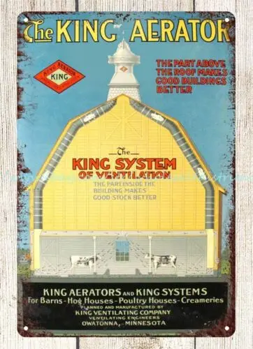 The King Aerator metal tin sign garden reproductions