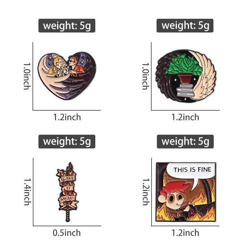 الخيال الكوميدي الفيلم جمع المينا دبابيس مخصصة الملائكة والشياطين شارة الزخرفية على ظهره التلبيب دبوس مضحك مجوهرات الإكسسوار #2