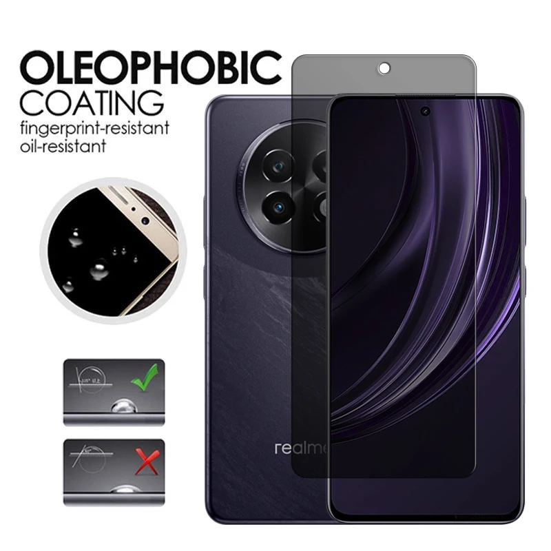 For Realme 13+ Glass For Realme 13 Plus Tempered Glass 6.67 inch Anti-spy Privacy 9H Screen Protector For Realme 13+ Lens Film