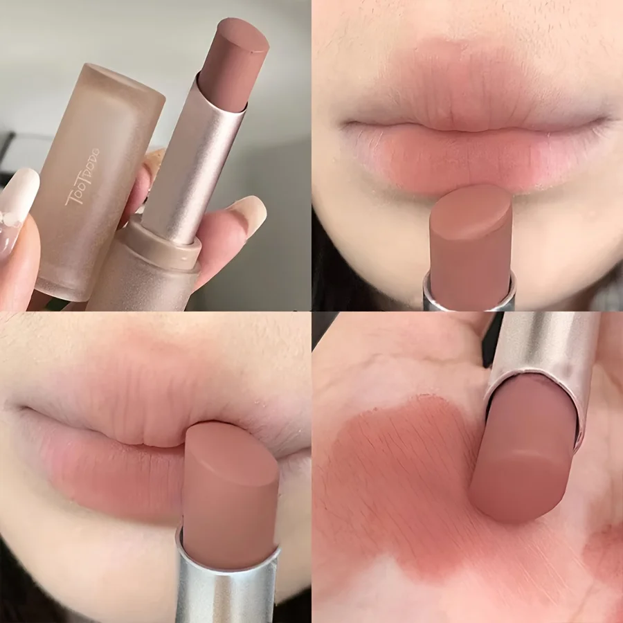 6-color Matte Velvet Mist Lipstick, Air Dimming Velvet Mist Lipstick Lift Long-lasting waterproof non-stick cup Soft Mist matte