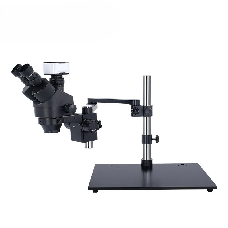 Universal swing arm trinocular stereo microscope 7-45 times mobile phone maintenance circuit board welding can be
