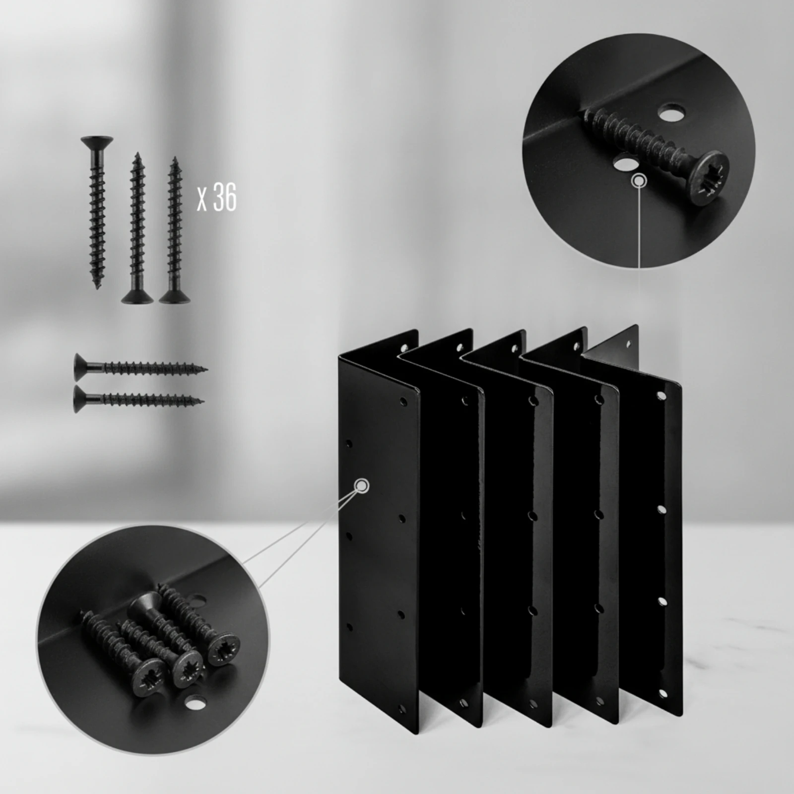 4 Pieces Bed Corner Brackets 90-Degree Angle L-Shaped Brackets with Screws Corner Connector Sturdy Hardware Stable for DIYers