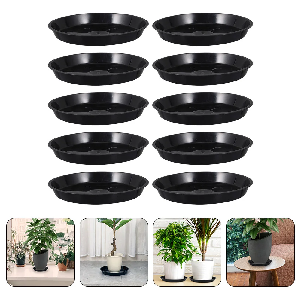 10 Pcs Flower Pot Tray Gardening Water Outdoor Plant Saucer Trays Round Compost Bonsai Plastic Base Plate Flowerpot Bottom