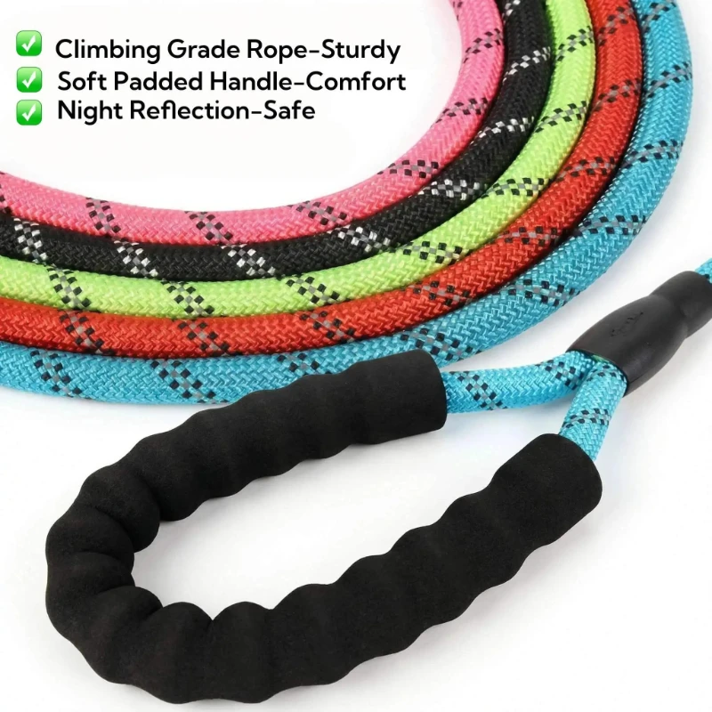1.2m Reflective Dog Leash With Soft Padded Handle Heavy Duty Traction Rope For Small Dogs Enhance Safety Night Walk Pet Leash