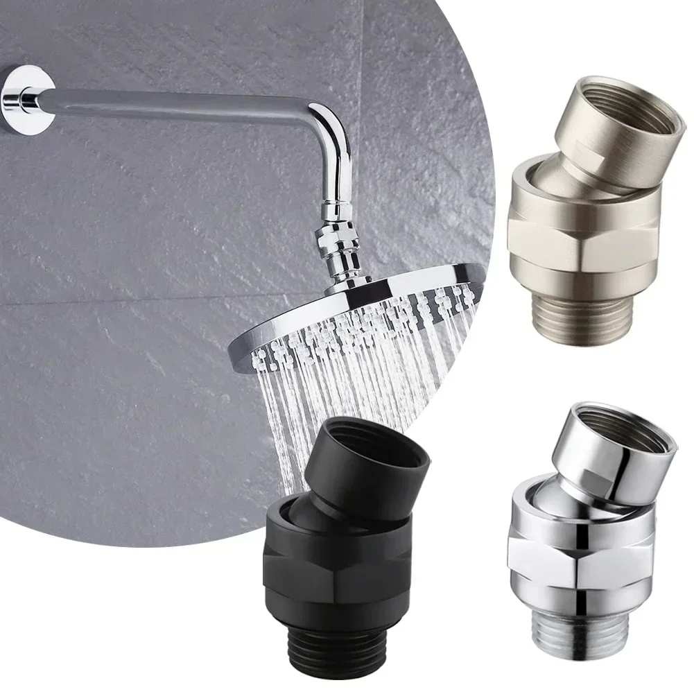 1PC Bathroom Ball Joint Hardware Adjustable Angle Easy Install Swivel Adapter Shower Head Connector Rustproof Large Water Flow