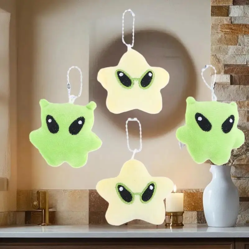 مجموعة مفاتيح من القطيفة على شكل دمية فضائية لطيفة مكونة من 5 قطع؛ ديكور معلق على حقيبة الظهر الجديدة؛ هدية حلوة للأزواج #3