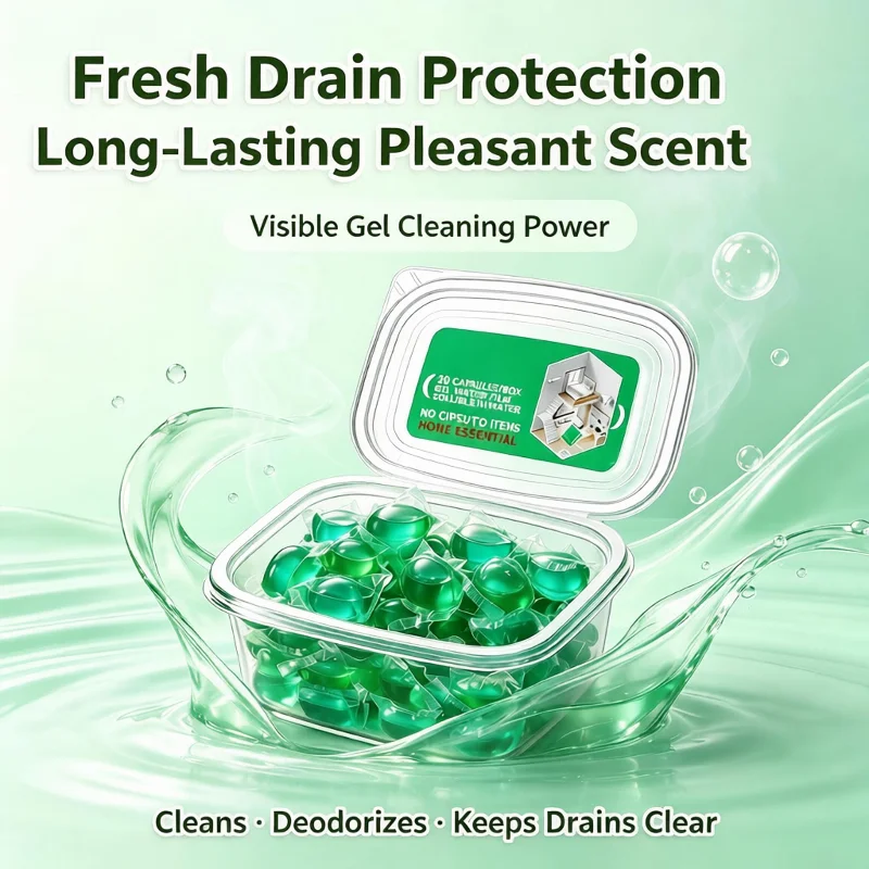 Kitchen Bathroom Floor Drain Gel Cleaner Scented Anti-Odor Backflow Prevention Cleaner Gel Water Film Soluble In Water For Sewer