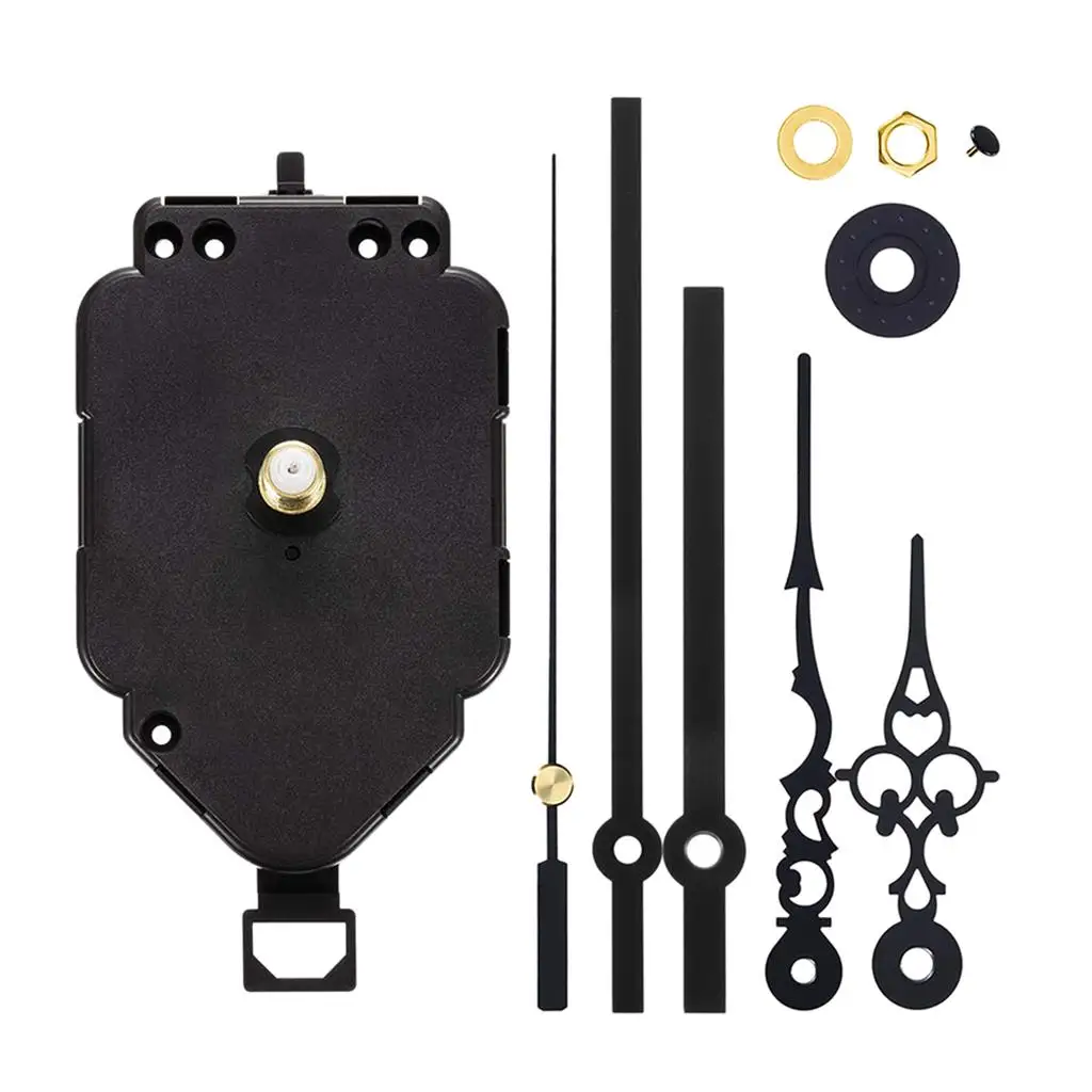 1 Set HR9403 Pendulum Clock Movement DIY Movement Kits - Wall Clock Movement Mechanism with 5Pcs Long Hands