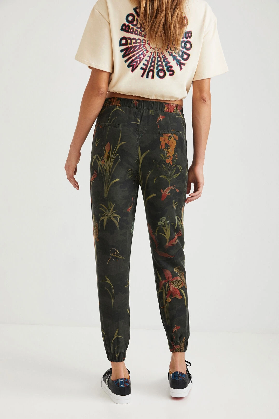 Foreign trade original single Spanish new printed jungle loose pants with loose hem thin trousers