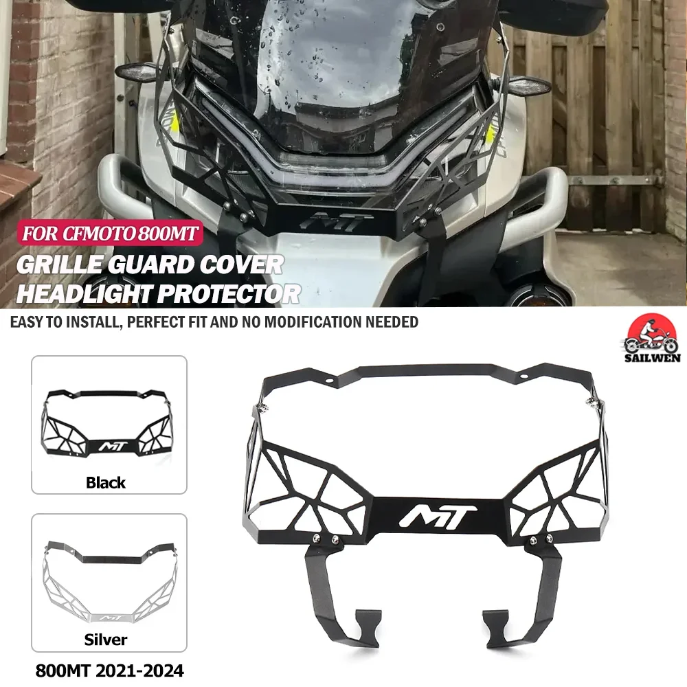 

Motorcycles Headlight Guard Protector Grille Cover Motorcycle Accessories Black For CFMOTO 800MT 800mt 2021 2022 2023 2024