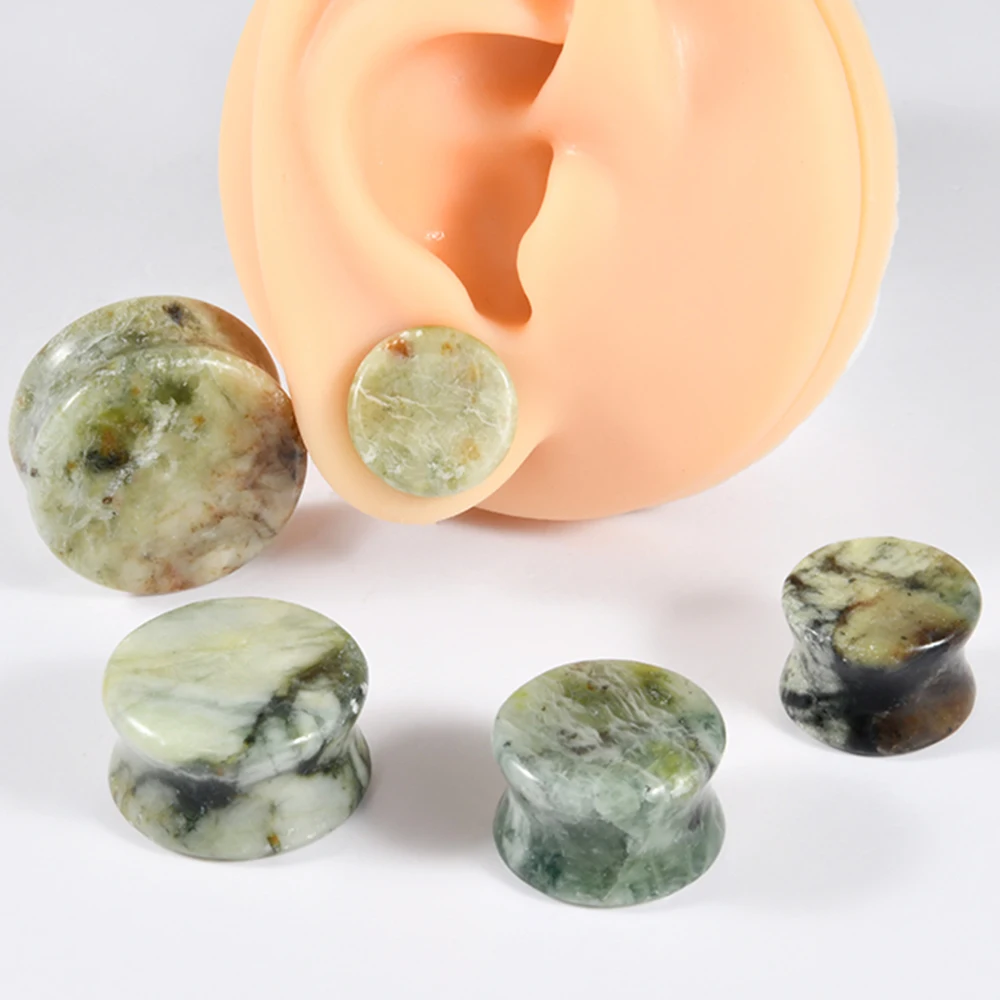 1-2PCS Nature Green-yellow Jad - Yellow Body Jewelry บทวิจารณ์และราคา