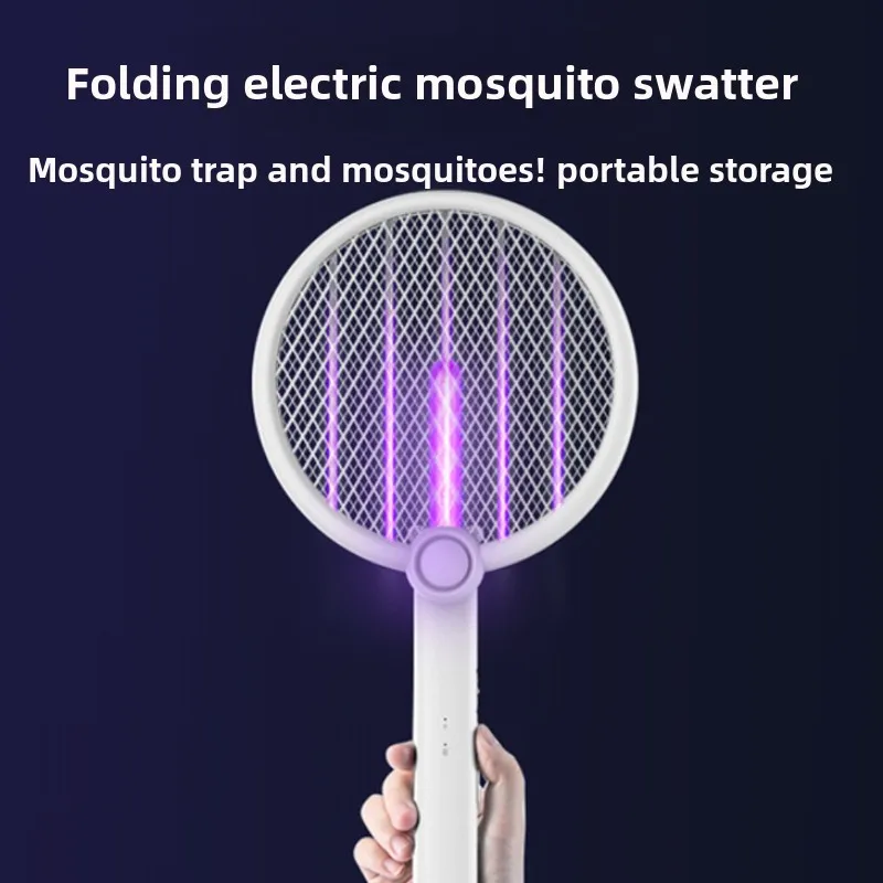 

Compact Foldable Rechargeable Mosquito Swatter with UV Luring & Wall Mount - for Home and Camping Use