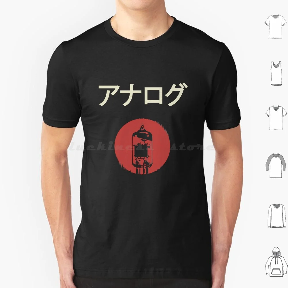 Retro Japanese Analog Vacuum Tube T Shirt 6xl Cotton Cool Tee Waveform Sine Sawtooth Trianngle Square Synth Synths Synthesizer