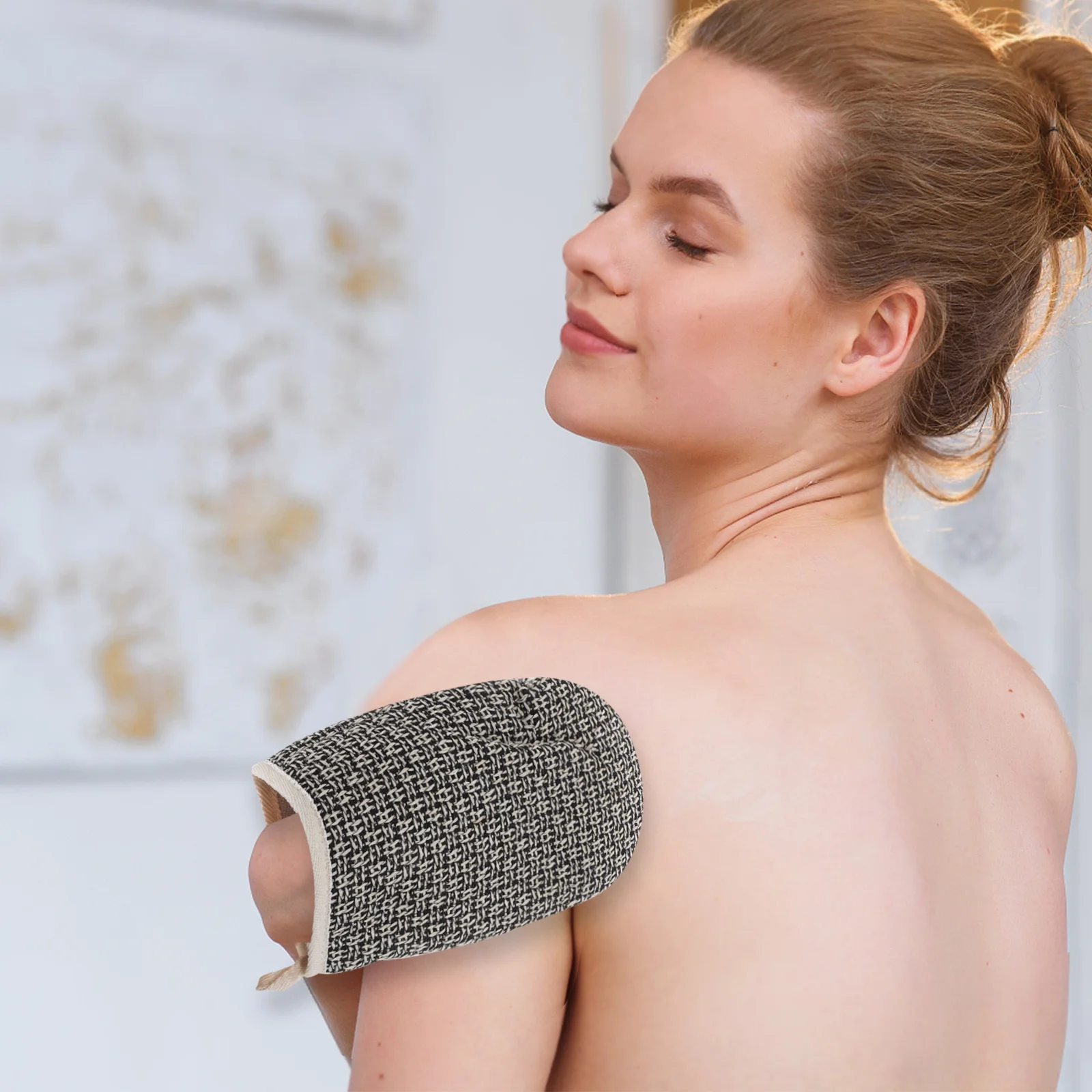 2 pezzi spugna da bagno in sisal guanto da doccia esfoliante guanti bifacciali rimozione della pelle morta scrub corpo guanti morbidi per la pulizia della doccia