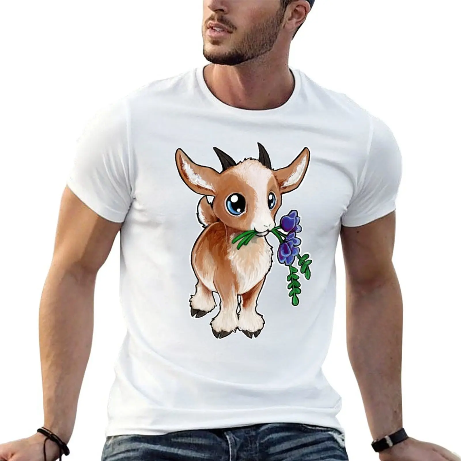 

Caramel goat T-Shirt cotton t shirts man 100% cotton t shirts high quality T-Shirt