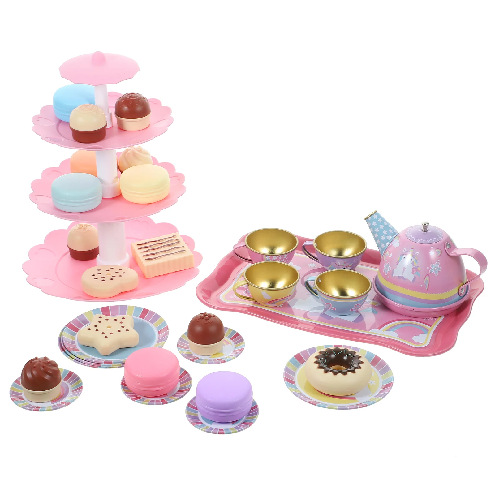 Children's Tea Set Toy Party Decorations Girl Toddler Toys Miniature Teaware Kids Simulation House Kitchen Accessories Cup