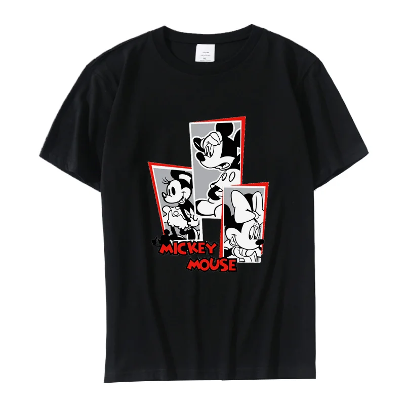 Cute T-shirt Female Disney Minnie Mouse Print Cotton Tshirt Summer Casual Short Sleeves Streetwear Tee Tops Kawaii Women Tshirt