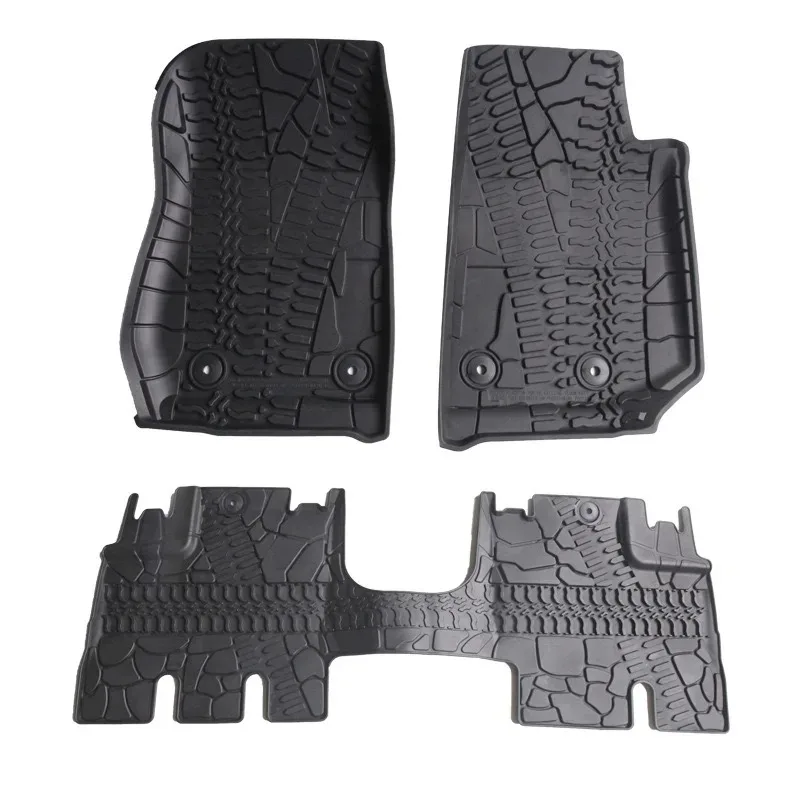 

2 Doors 4 Doors Black Waterproof Rubber Car Floor Mat Anti-slip Carpet for Jeep Wrangler JK 2007-2017 Interior Accessories