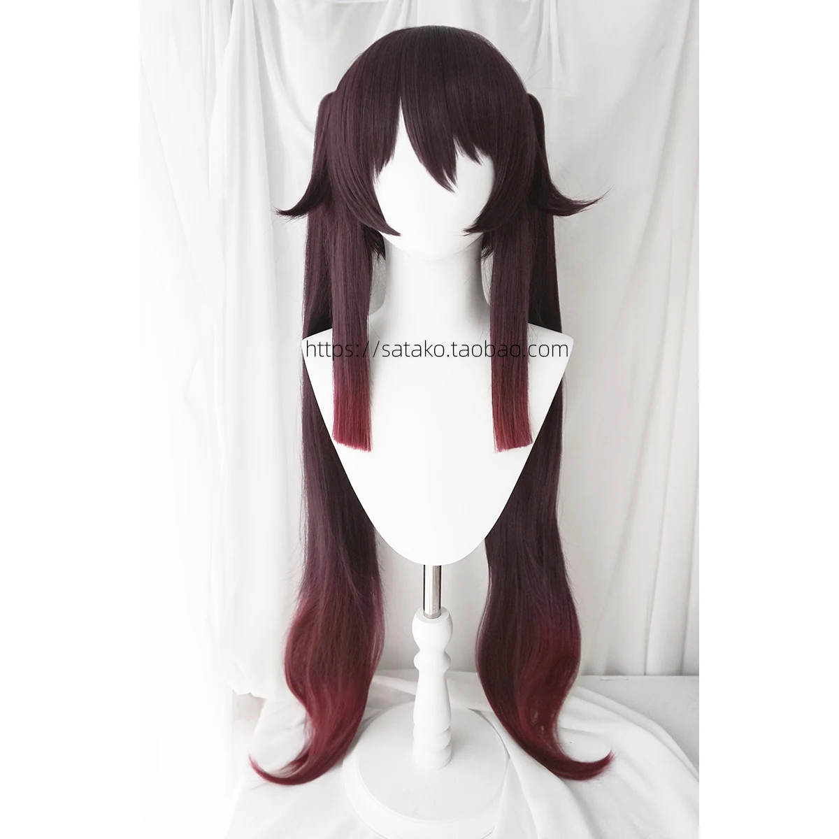 

AOI Simulated Scalp Genshin Impact Walnut Gradual Gradual Non layered Tiger Clamp Double Horsetail Cosplay Wig