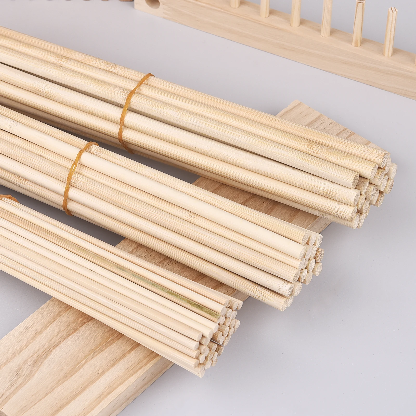 20pcs/50pcs Small Solid Bamboo Stick Diameter 3mm/4mm/5mm/6mm/8mm/10mm/Length 30cm DIY Handmade Building Model Materials Wood