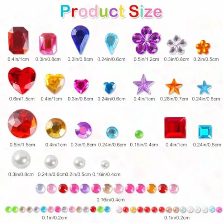 2774pcs Gem Stickers Jewels for Crafts, Self Adhesive Rhinestone Jewel Stick on Gems, Acrylic Bling Heart Stickers, Craft Suppl