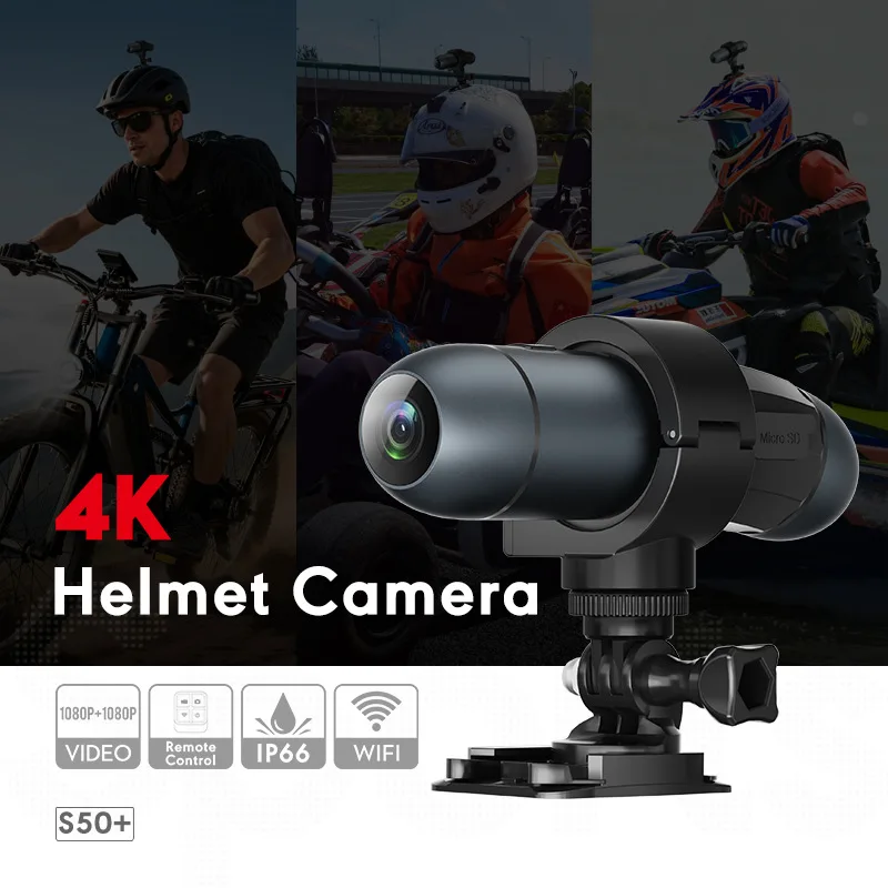 New 4K Dual Lens Action Camera WiFi Headband Waterproof Anti Shake Camcorder for Motorcycle Riding