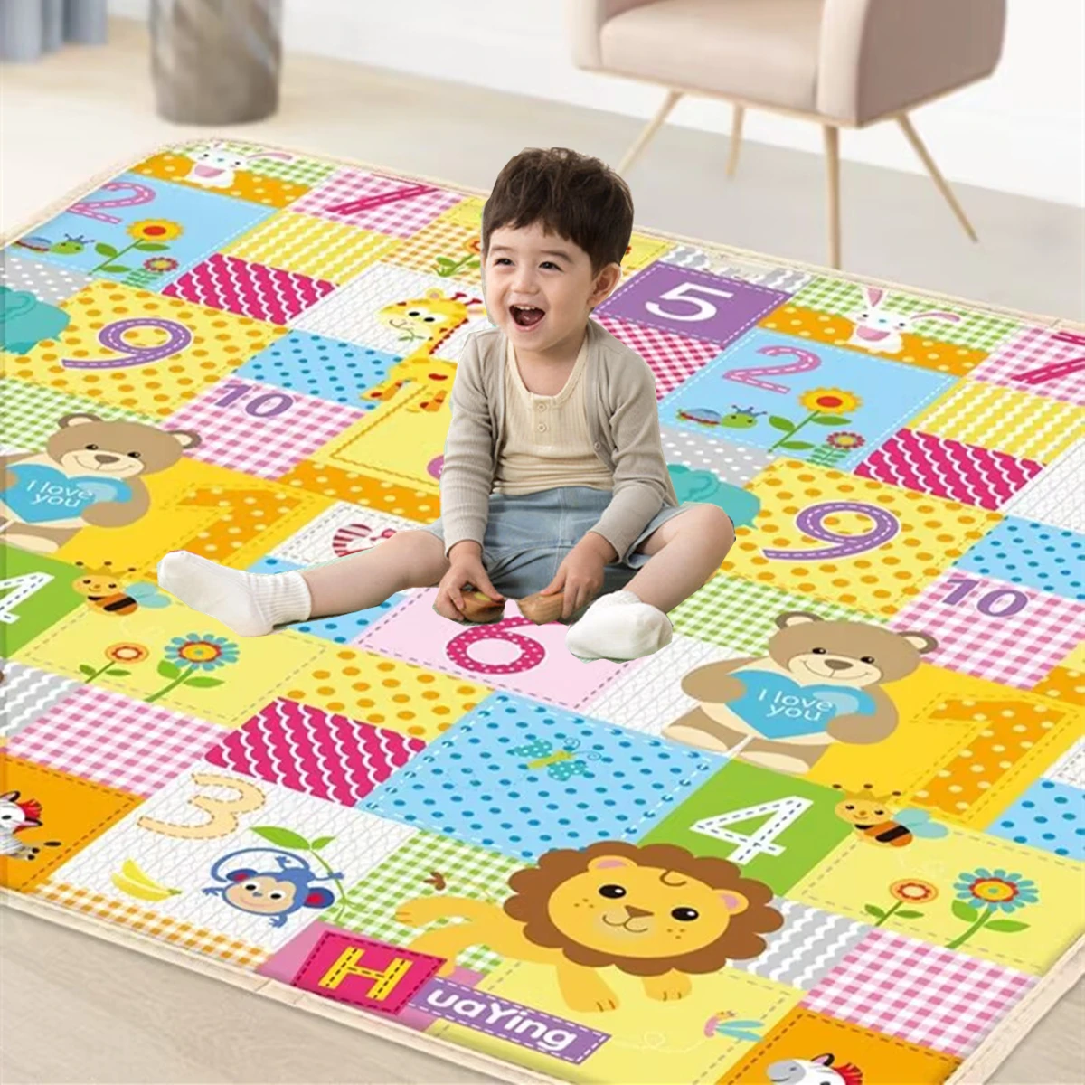 

Educational Non-Toxic Foldable Baby Play Mat Children's Carpet in The Nursery Climbing Pad Kids Rug Activitys Games Toys 180*100