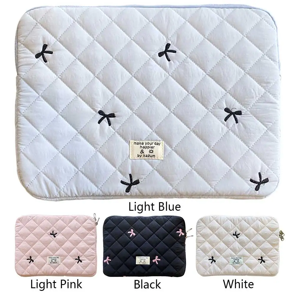 11/13/15 дюймов пушистая сумка для ноутбука противоударная стеганая защитная сумка для ноутбука с ромбовидной решеткой и бантом для защиты планшета iPad