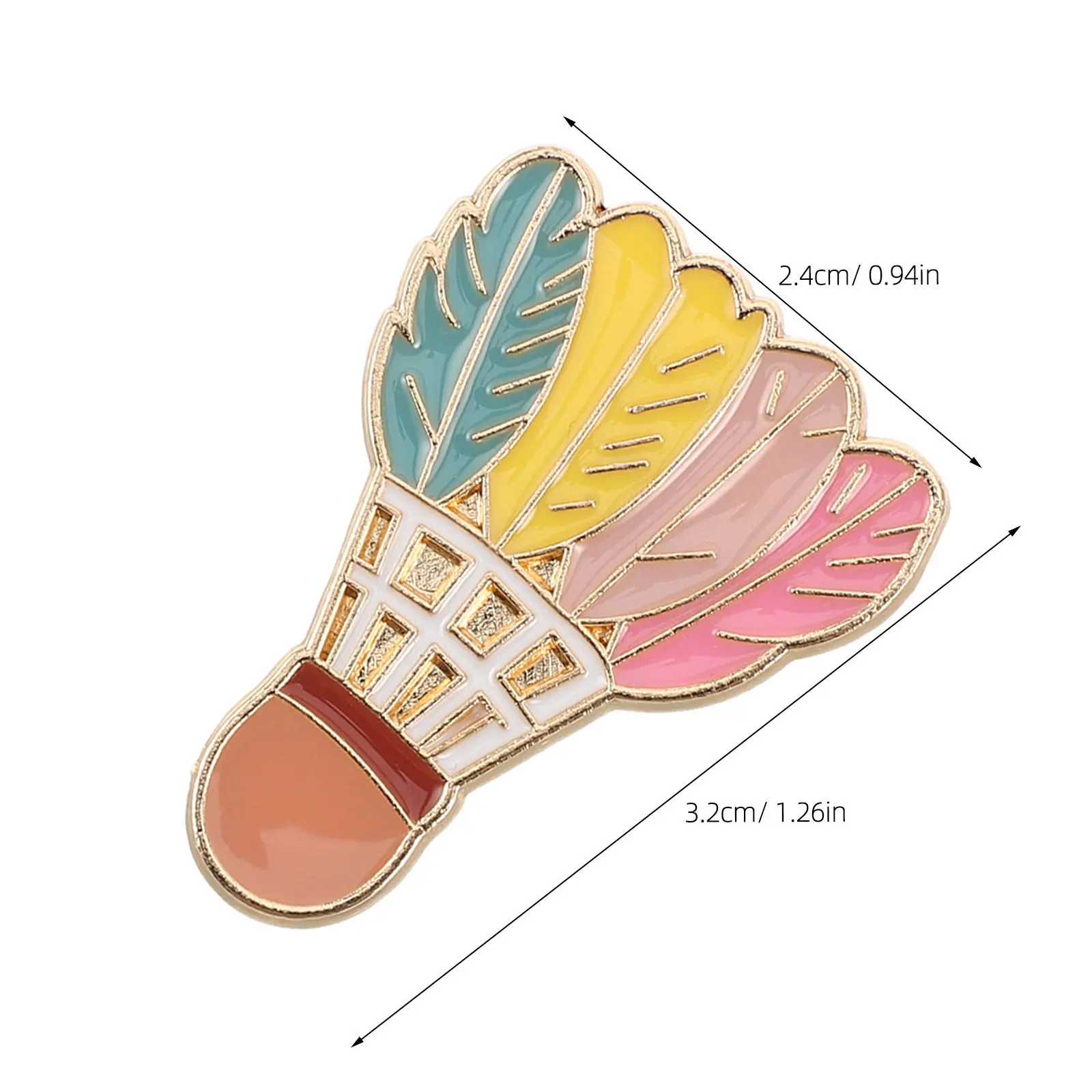 2pcs Metal Badminton Lapel Pins – Colorful Shuttlecock Brooches for Jackets, Shirts & Backpacks
