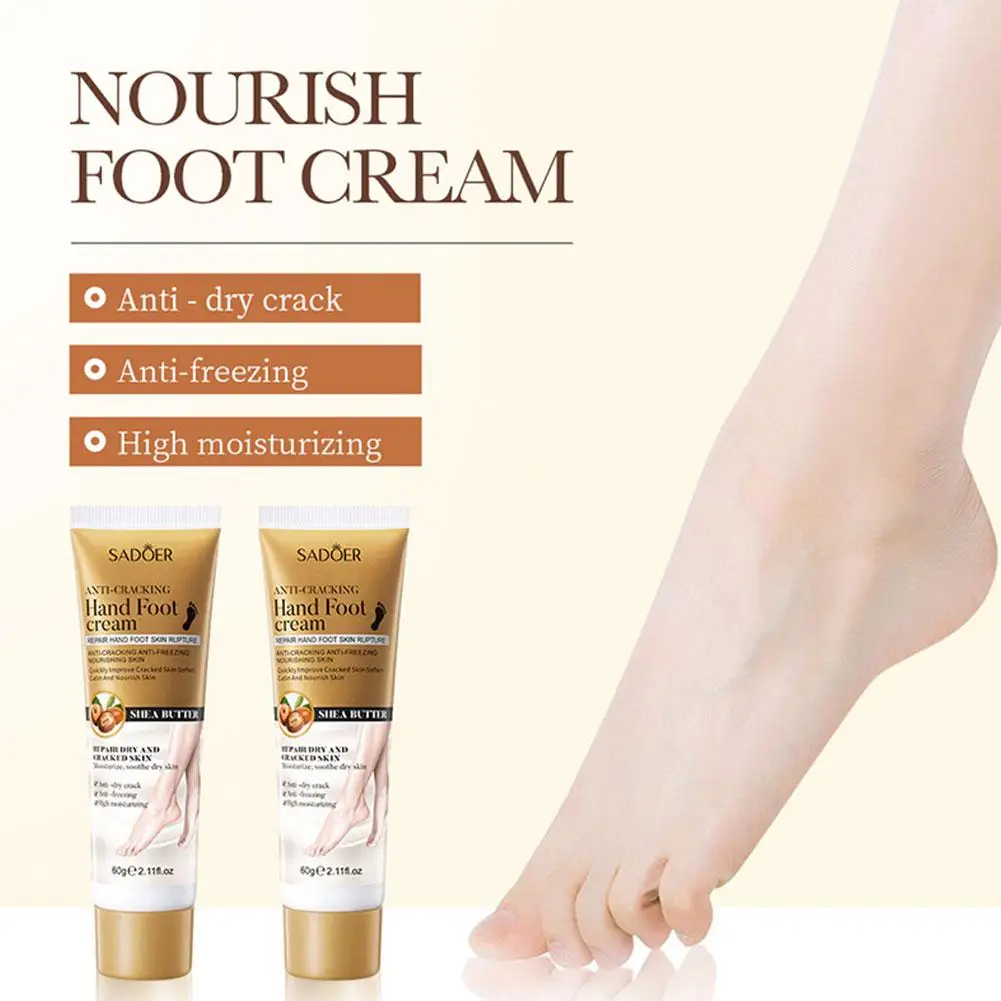 Anti Crack Hand Foot Cream, Máscara anti-secagem de calcanhar rachado, Hidratante da pele, Pés mortos, Cuidados com os pés, Reparação, Remoção inteira, X5F3