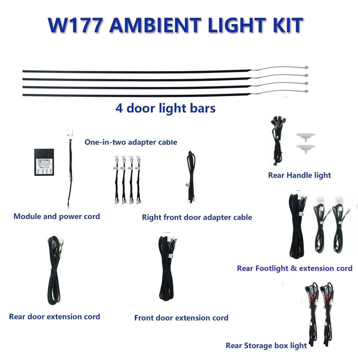 

Saddle Footlight Handle Storage Box W177 W118 For Mercedes A/CLA-class 4 doors Light Bars Car Interior LED Ambient Lighting
