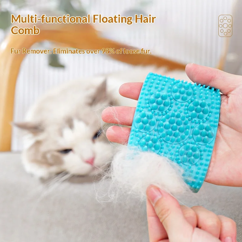 Pet Massage Grooming Comb Soft Rubber Bristles Non-slip Design for Bathing Washing Fur Shedding Control Cats Dogs Pet Groomers gloves silicone pet