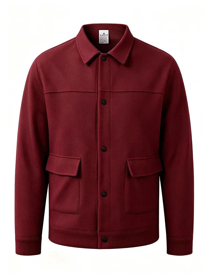 Herren Kurzarm-Hemdjacke mit Bürstenfutter, Langarm, Druckknöpfe, Lockerer Schnitt, Weich, Warm, Lässige Oberbekleidung für den Alltag, Herbst und Winter – Detail 20