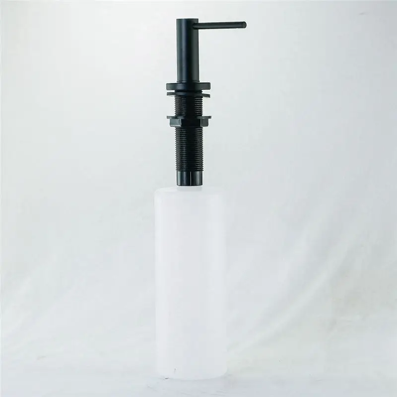 AEE8-Soap Dispenser For Kitchen Sink Brushed Stainless Steel Countertop Pump Hand Lotion Built In Bottlend