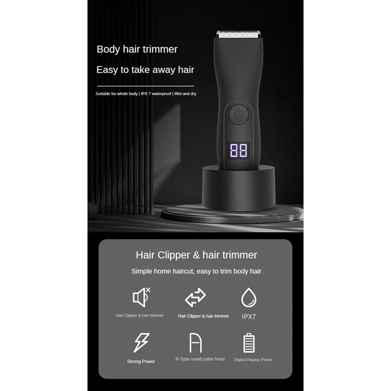 남성용 전기 헤어 트리머 및 면도기 바디 그루머 사타구니 및 공 음모 트리머 교체 가능한 세라믹 블레이드