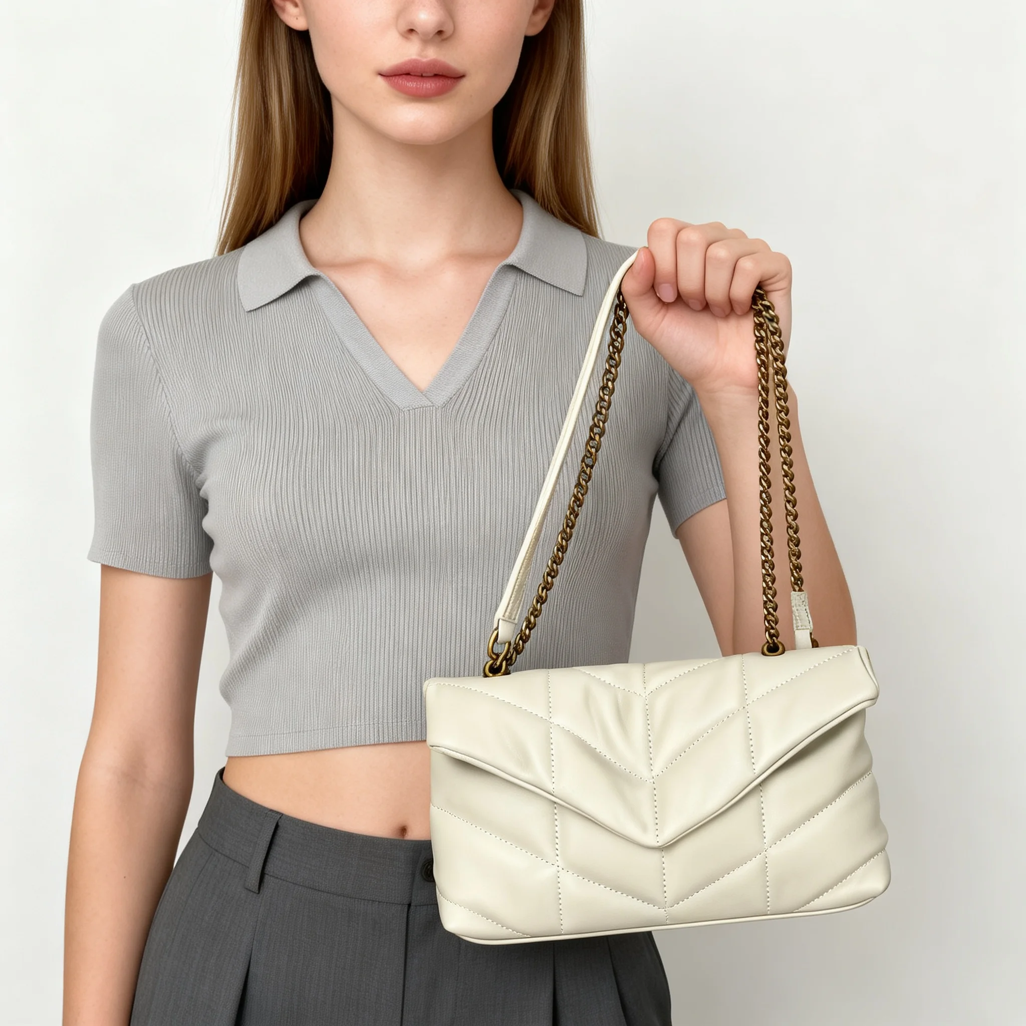 Schicke, schmucklose Damenhandtasche, elegante, vielseitig einsetzbare Tasche für den täglichen Gebrauch und Bankette.