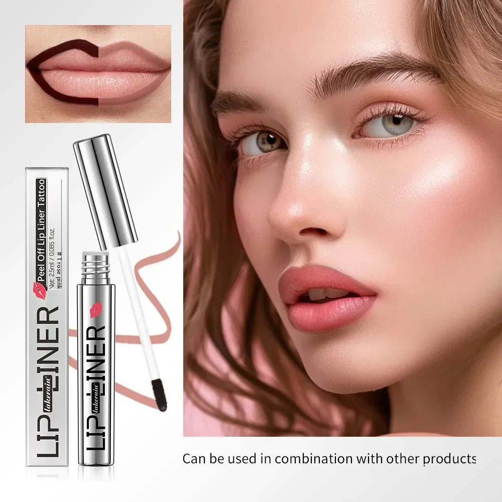 防水長持ちリップライナーペンシル 4 色ピールオフタトゥーリップグロス保湿メイクアップ化粧品美容