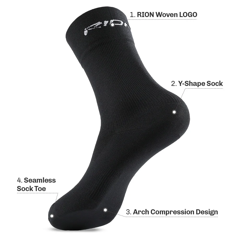 RION Sports Socks Men Cycling Basketball Running Bicycle MTB Sets Road Bike Motorcycle Wear Resistance Outdoor Hiking Breathable