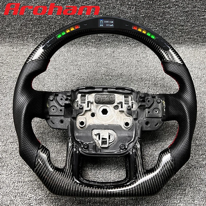 

Aroham Customized LED Carbon Fiber Steering Wheel With Perforated Leather fits For Land Rover Range Rover Sport L494 2014-2022