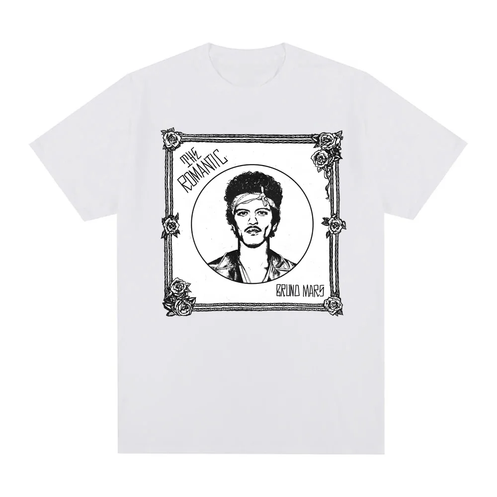 T-shirt à col rond de haute qualité, à la mode, avec chanson de l'album 2026 THE ROMANTIC TEE de Bruno Mars, Camisetas